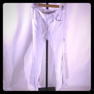 VNI Mens 29 lightweight white cargo zipper pants